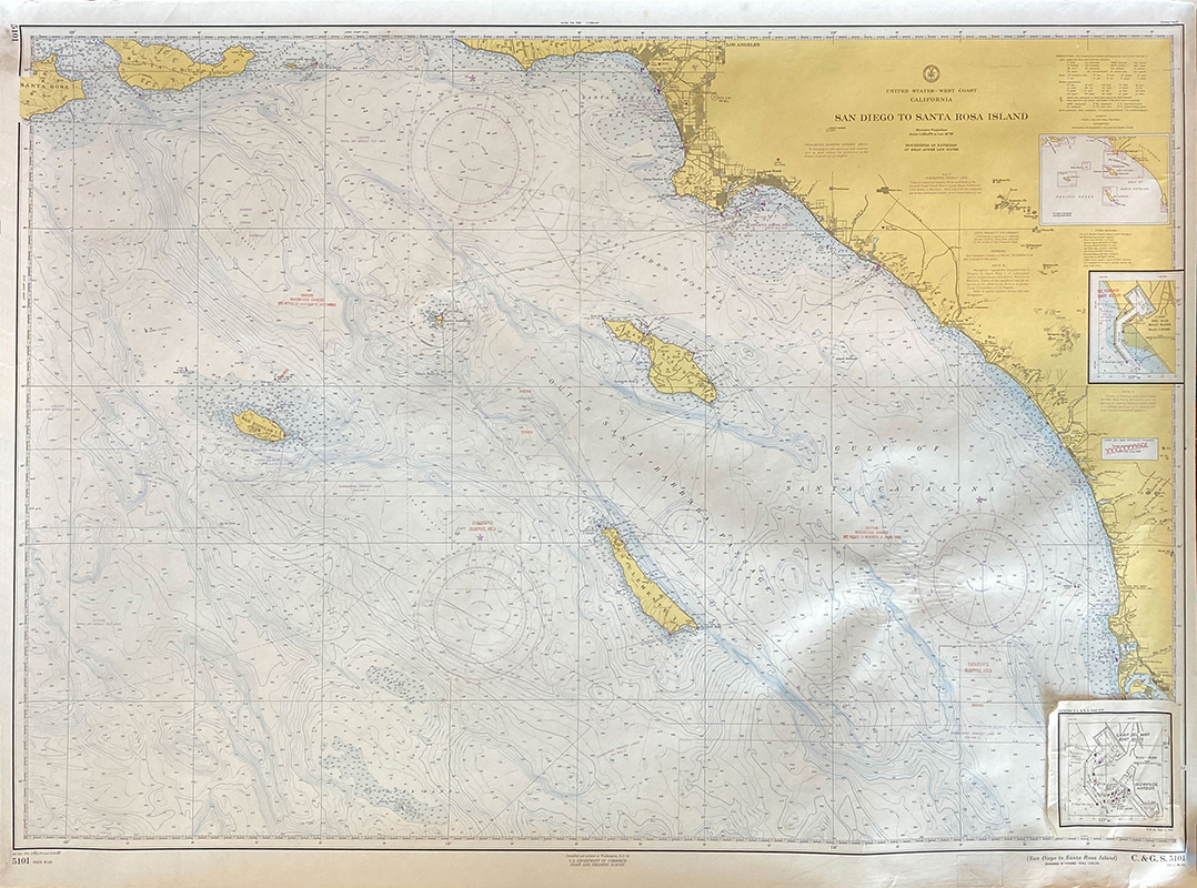 San Diego to Santa Rosa Island (Vintage Map)